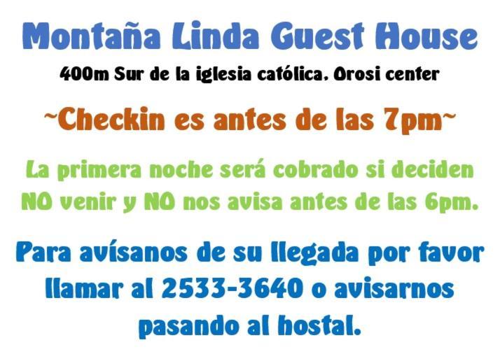 Montana Linda Guest House Orosí Exterior foto